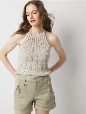 WHBM Petite Space Dye Sweater Halter Tank